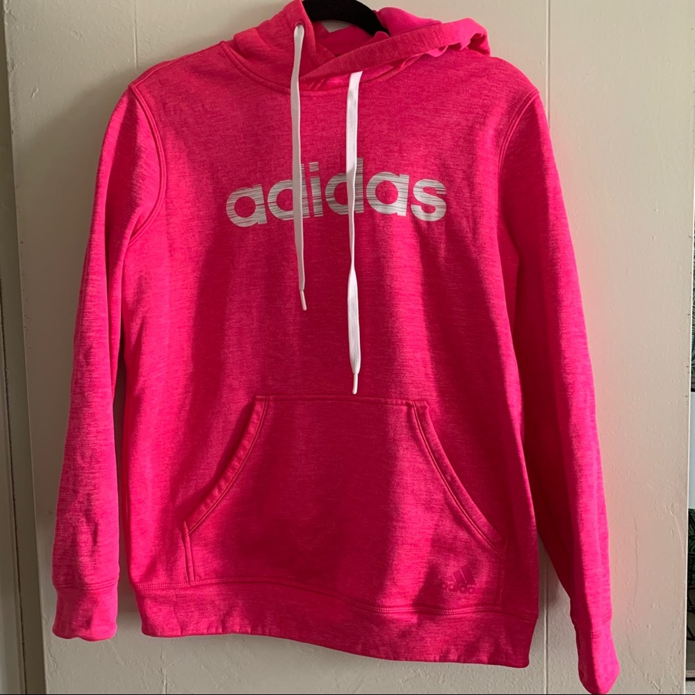 Neon Pink Adidas Hoodie